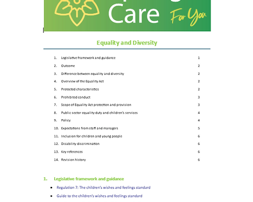 Equality and Diversity