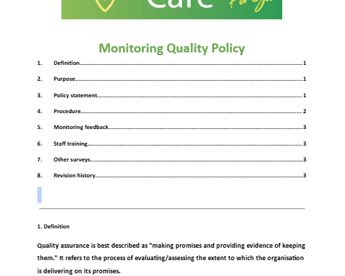 Monitoring Quality Policy